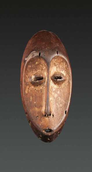  Ritual-Maske, Lega, Dem. Rep. Kongo, Holz, Höhe 25 cm