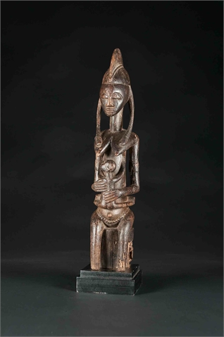   Mutter mit Kind Figur Gwandusu, Bambara Mali Holz  