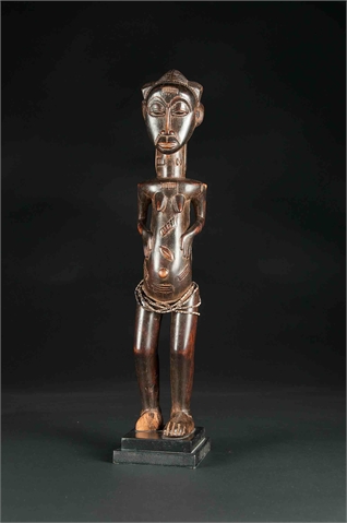   Weibliche Figur Baule, Elfenbeinküste Holz  