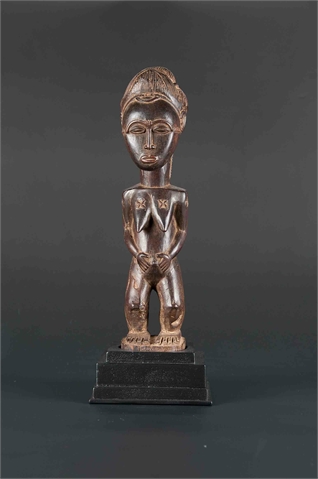   Weibliche Figur Baule, Elfenbeinküste Holz  