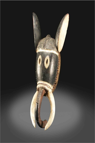   Elefantanmaske Yaure, Elfenbeinküste Holz   