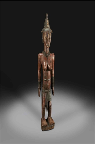   Weibliche Ahnenfigur Urhobo, Nigeria Holz  