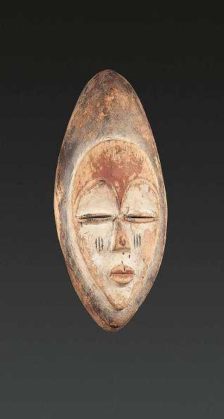  Gesichtsmaske, Lumbu, Gabun, Holz, Höhe 42 cm