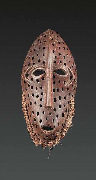  Gesichtsmaske, Bembe, Rep. Kongo, Holz, Höhe 27 cm