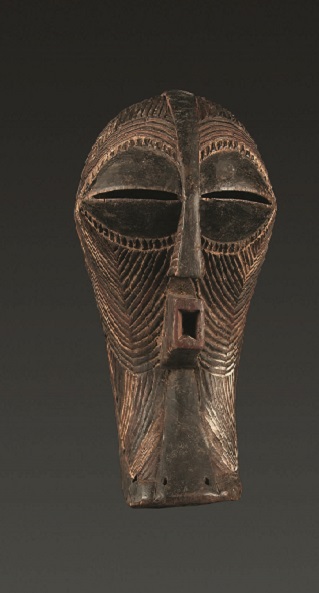  Gesichtsmaske (Kifwebe), Songe, Dem. Rep. Kongo, Holz, Höhe 35 cm
