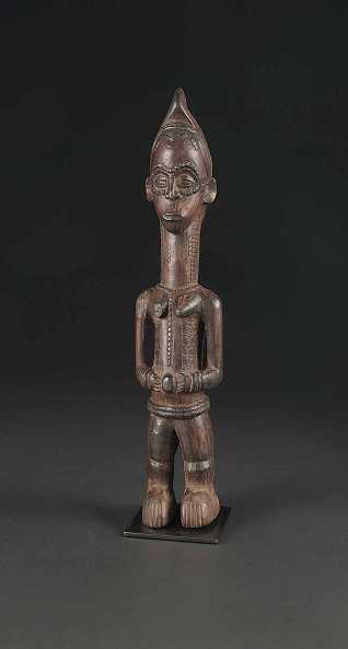  Weibliche Figur Lulua,Dem. Rep. Kongo Holz, Höhe 35 cm