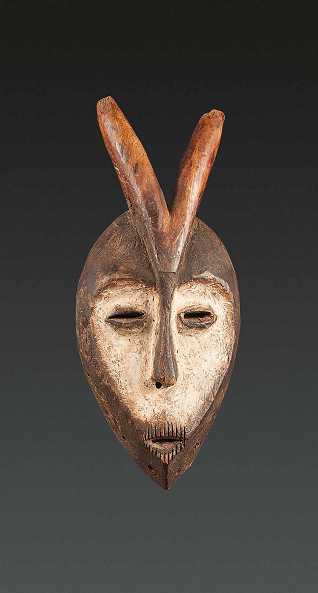  Ritual-Maske, Lega, Dem. Rep. Kongo, Holz, Höhe 27 cm