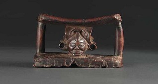  Nackenstütze, Tskokwe, Dem. Rep. Kongo, Holz, Höhe 13 cm