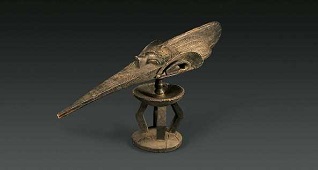  Altar Objekt a-Tshol, Baga, Guinea, Holz, Höhe 73 cm