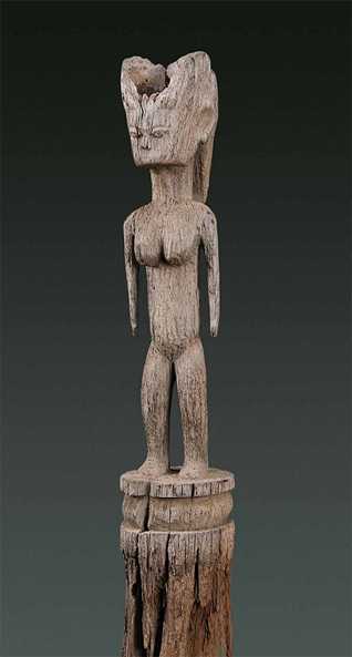  Grabpfosten, Kwere, Tansania, Holz, Höhe 122 cm