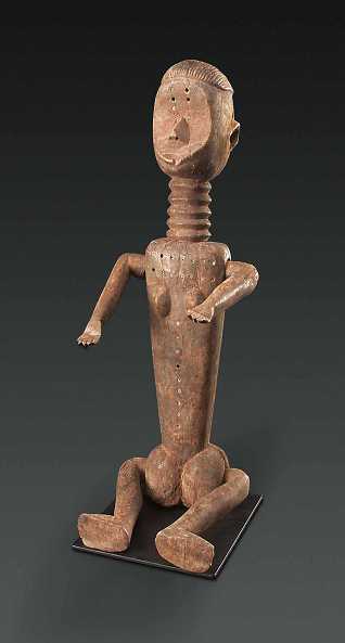  Grabfigur Sagara, Tansania, Holz, Glasperlen, Höhe 65 cm