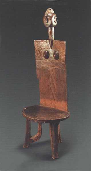  Hochlehnen-Hocker,Luguru, Tansania, Holz, Höhe 128 cm 