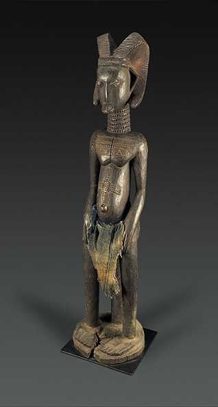  FetischfigurOwo, NigeriaHolz, LeinenHöhe 115 cm