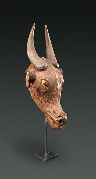  MaskenaufsatzBamikele, KamerunHolz, TierfellHöhe 44 cm