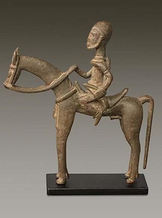 Reiterfigur Bronze Dogon Mali Höhe 12 cm