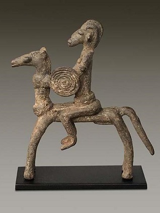 Reiterfigur Bronze Dogon Mali Höhe 13 cm