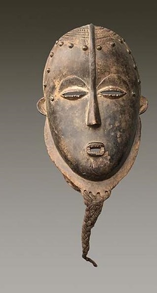 Gesichtsmaske Kouzie, Tai Elfenbeinküste Holz Höhe 32 cm