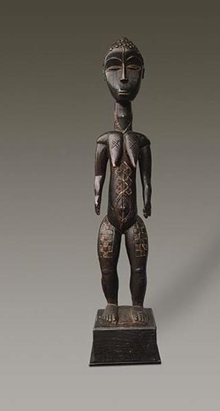 Weibliche Figur Kouzie, Tai Elfenbeinküste Holz Höhe 71 cm