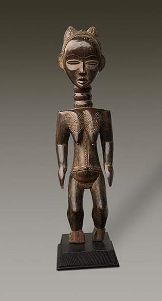 Weibliche Figur Dan Elfenbeinküste Holz Höhe 47 cm