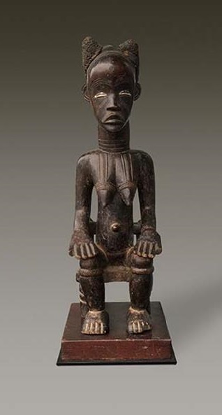 Weibliche Figur Dan Elfenbeinküste Holz Höhe 52 cm