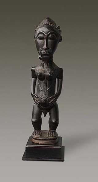 Männliche Figur Baule Elfenbeinküste Holz Höhe 36 cm