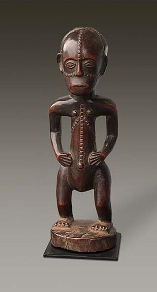 Weibliche Figur Tabwa Dem. Rep. Kongo Holz Höhe 30 cm